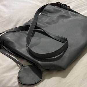 Violet Ray Ecco Gray Green Slouch Tote